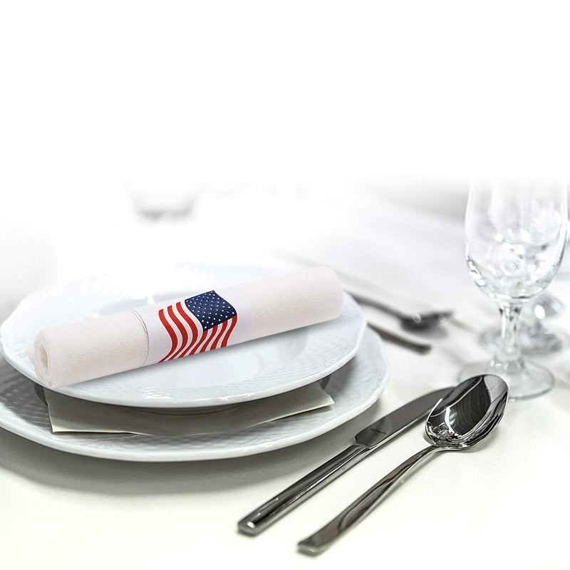 Gmark Paper Napkin Band Box of 500, Paper napkin rings self adhesive (US Flag) GM1109A - Image 4